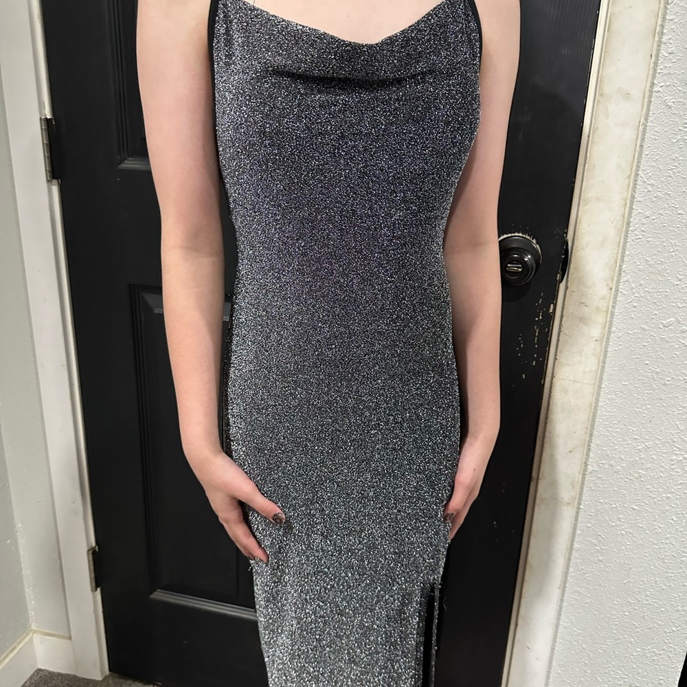 Elegant Silver Evening Dress